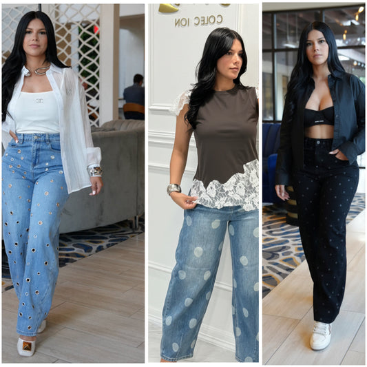 polka dot jeans