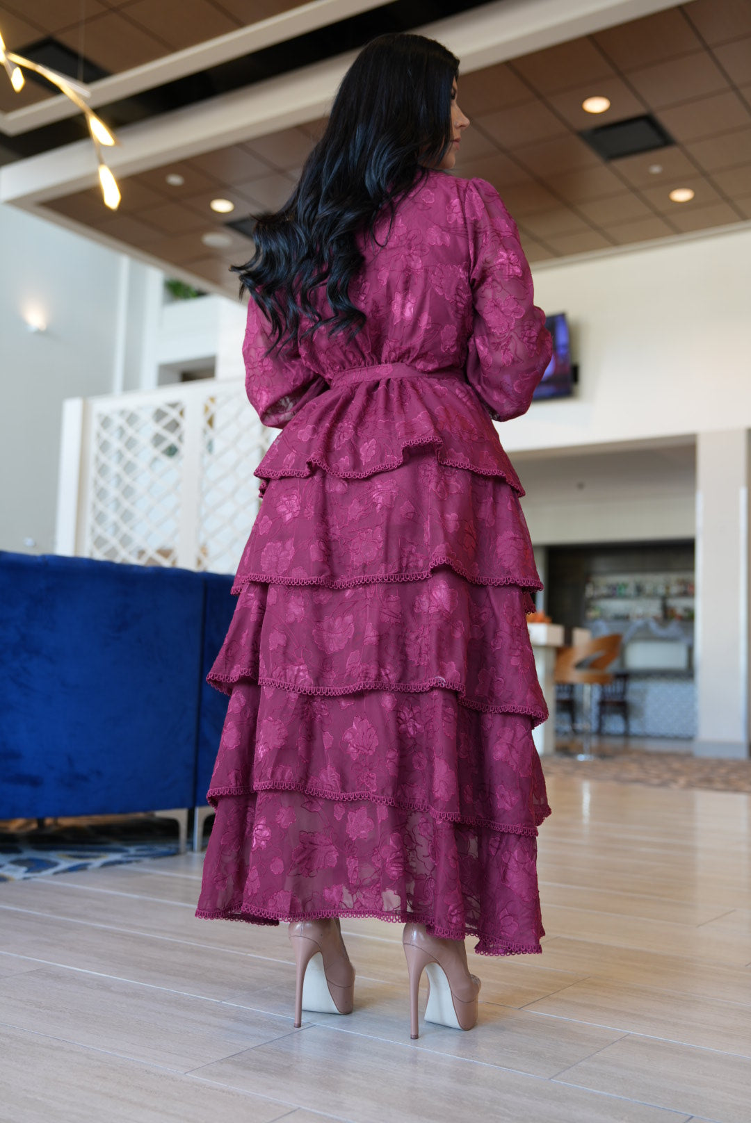 Calie burgundy maxi dress