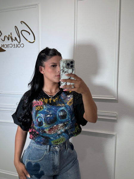 Stitch top black
