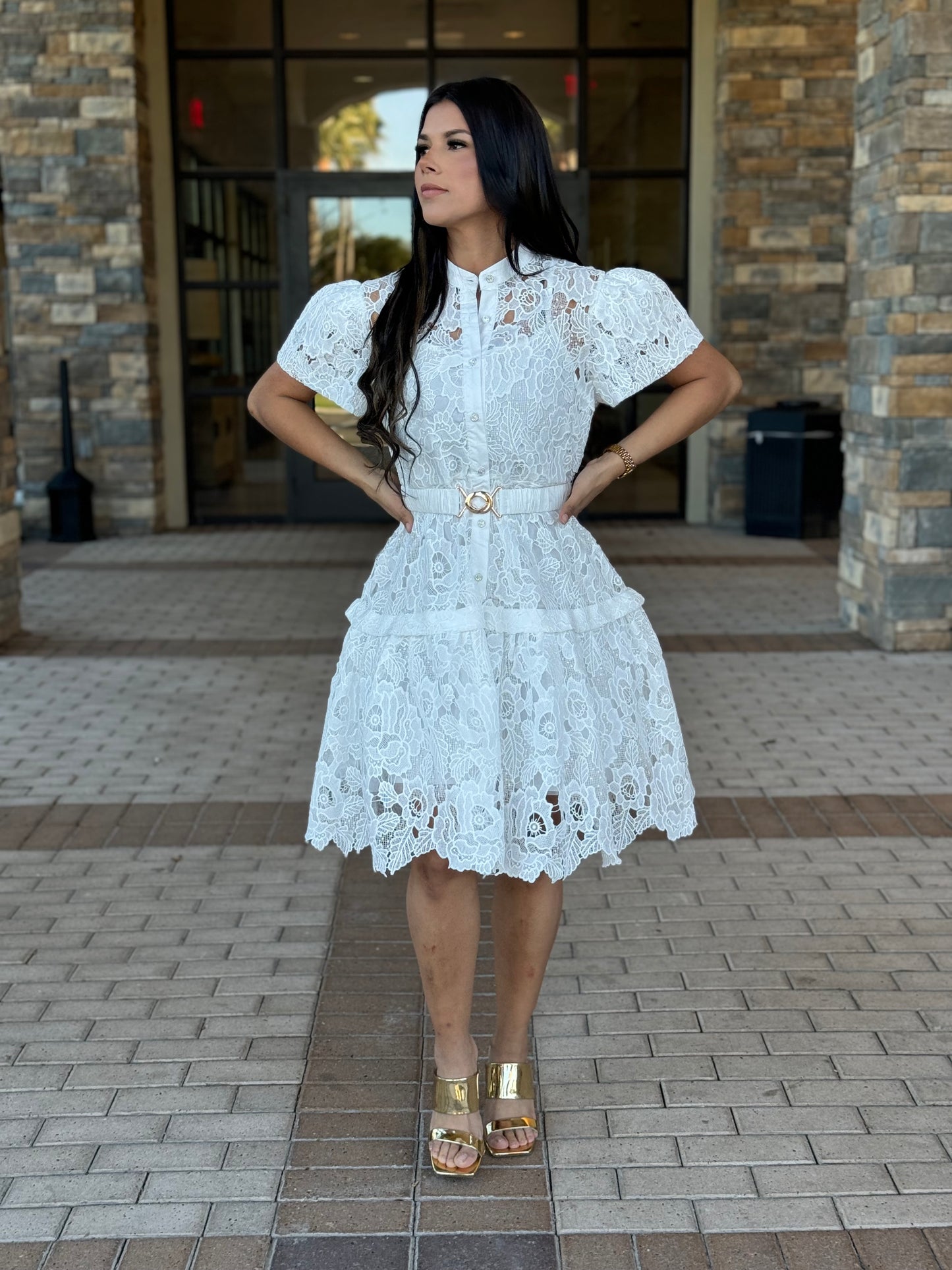 White lace dress