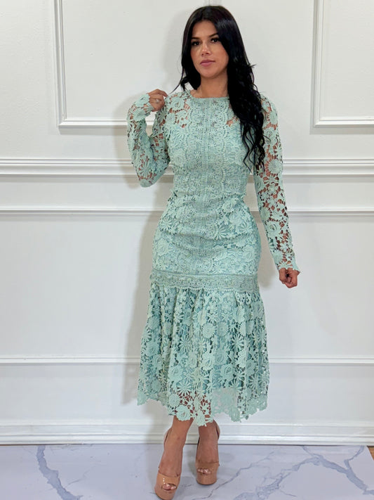 Emi sage dress