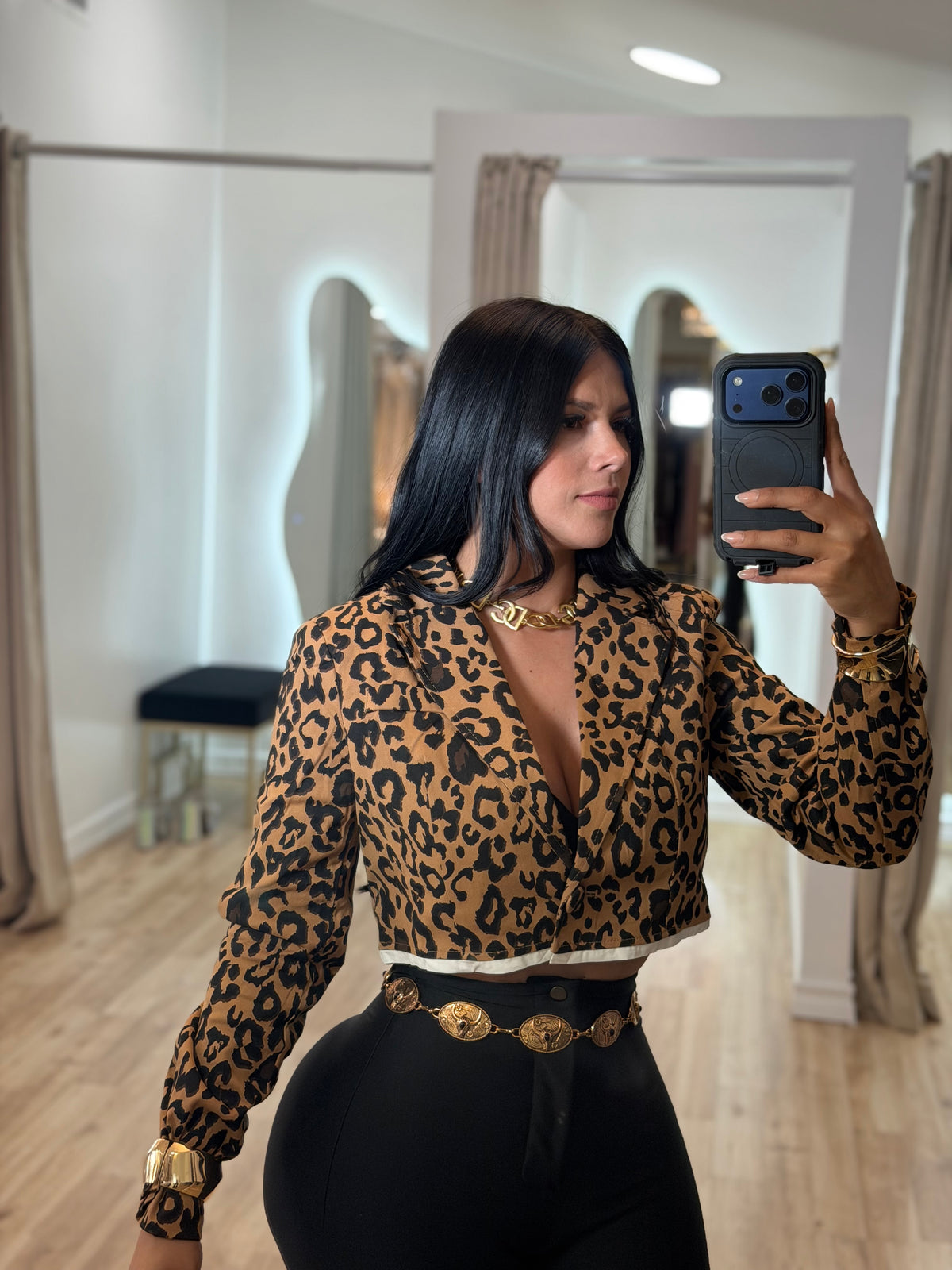 Animal print blazer