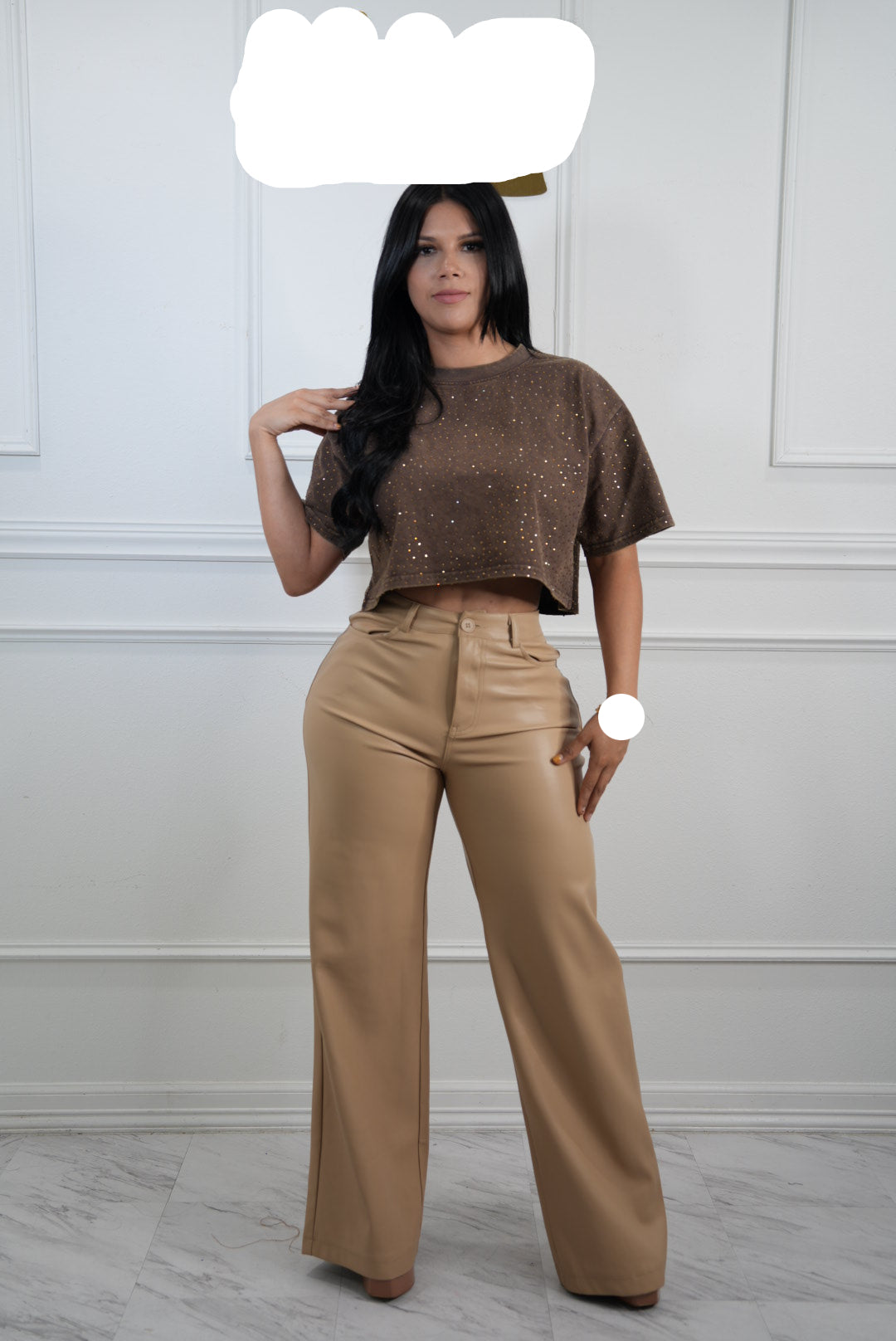 Cristal Crop top Brown