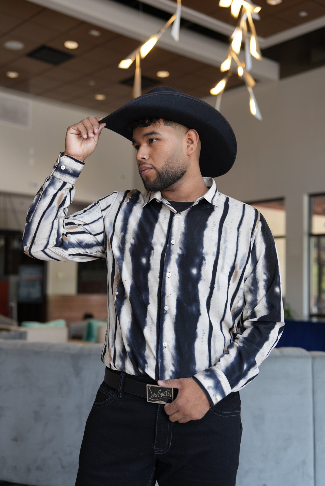 navy stripes long sleeve