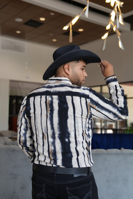 navy stripes long sleeve