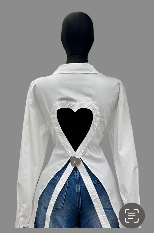 Heart white  tshirt
