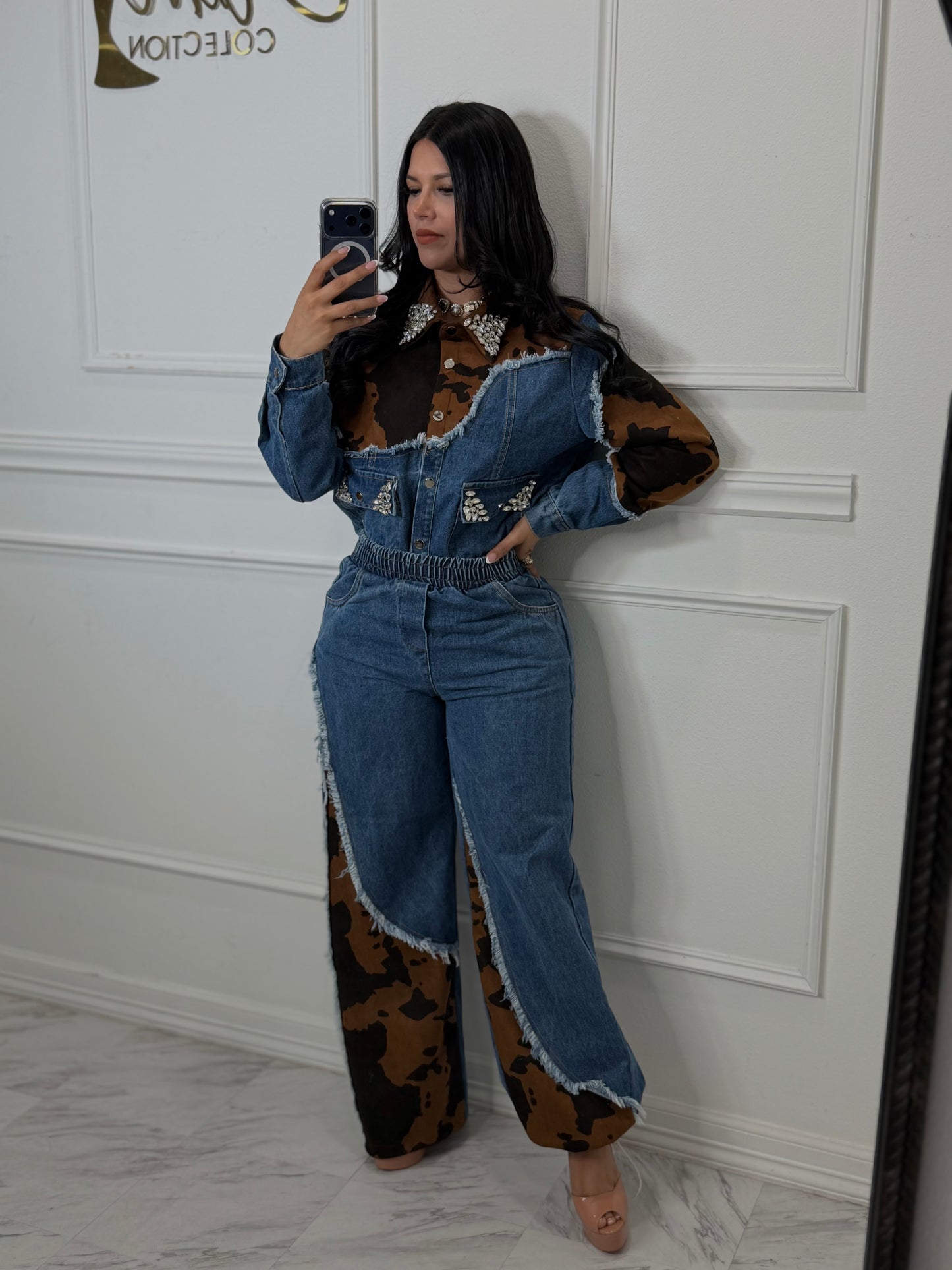 Denim set cow no incluye el cinto