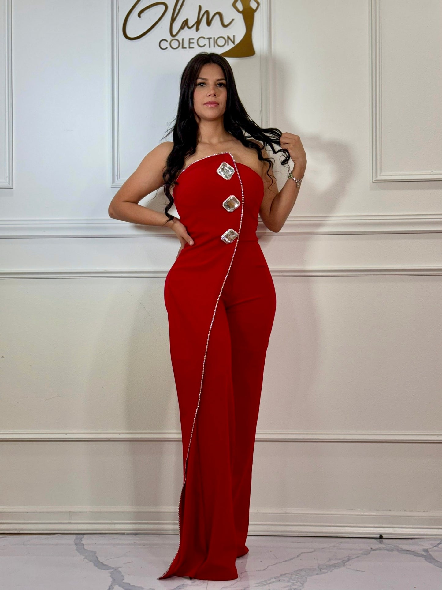 RED DIAMOND JUMPSUIT