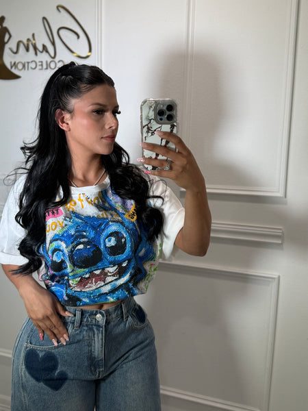 Stitch top white
