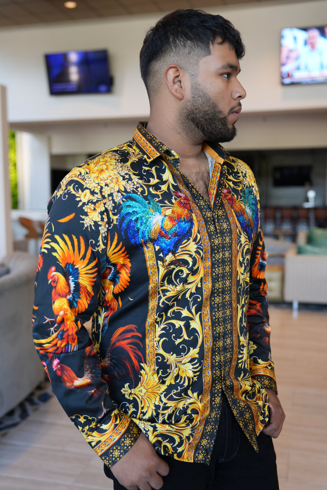 El gallo rhinestone shirt (slim fit)