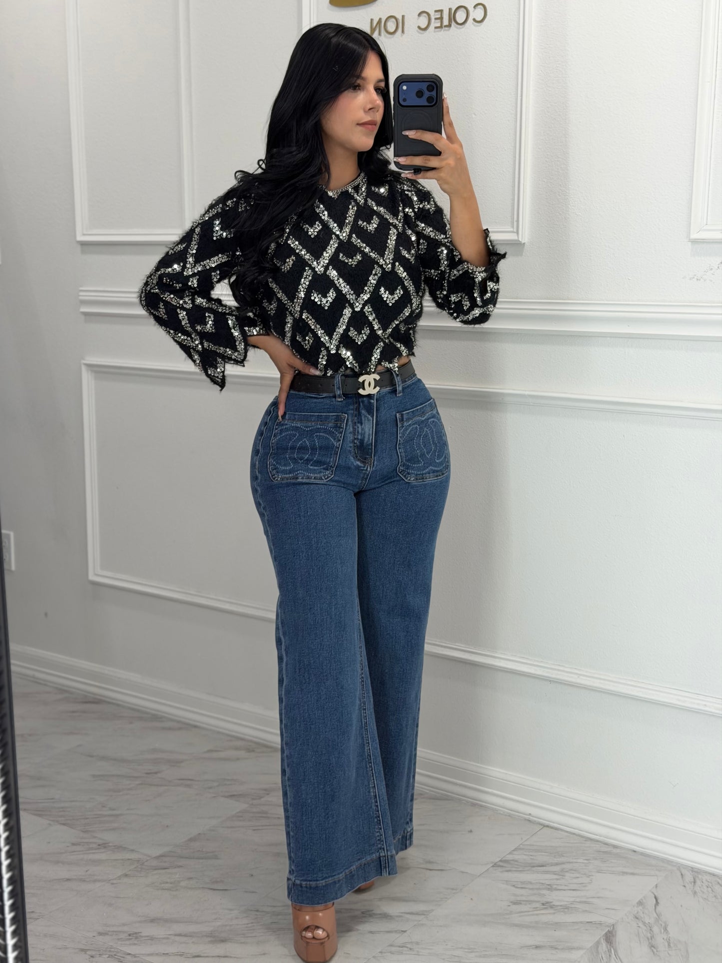 Jeans belt included strech