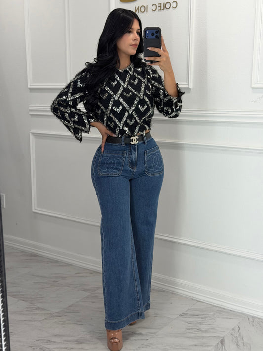 Jeans belt included strech