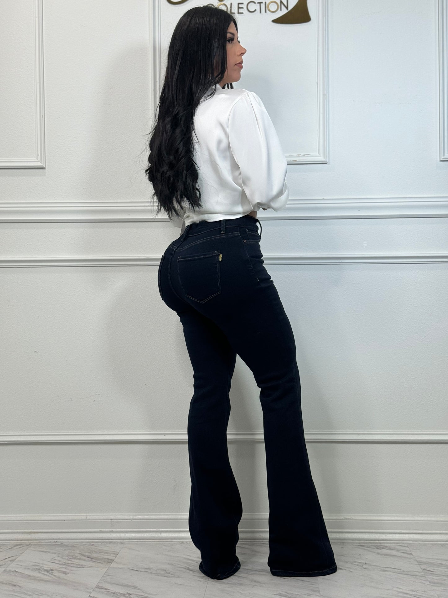 flared ziper Jeans