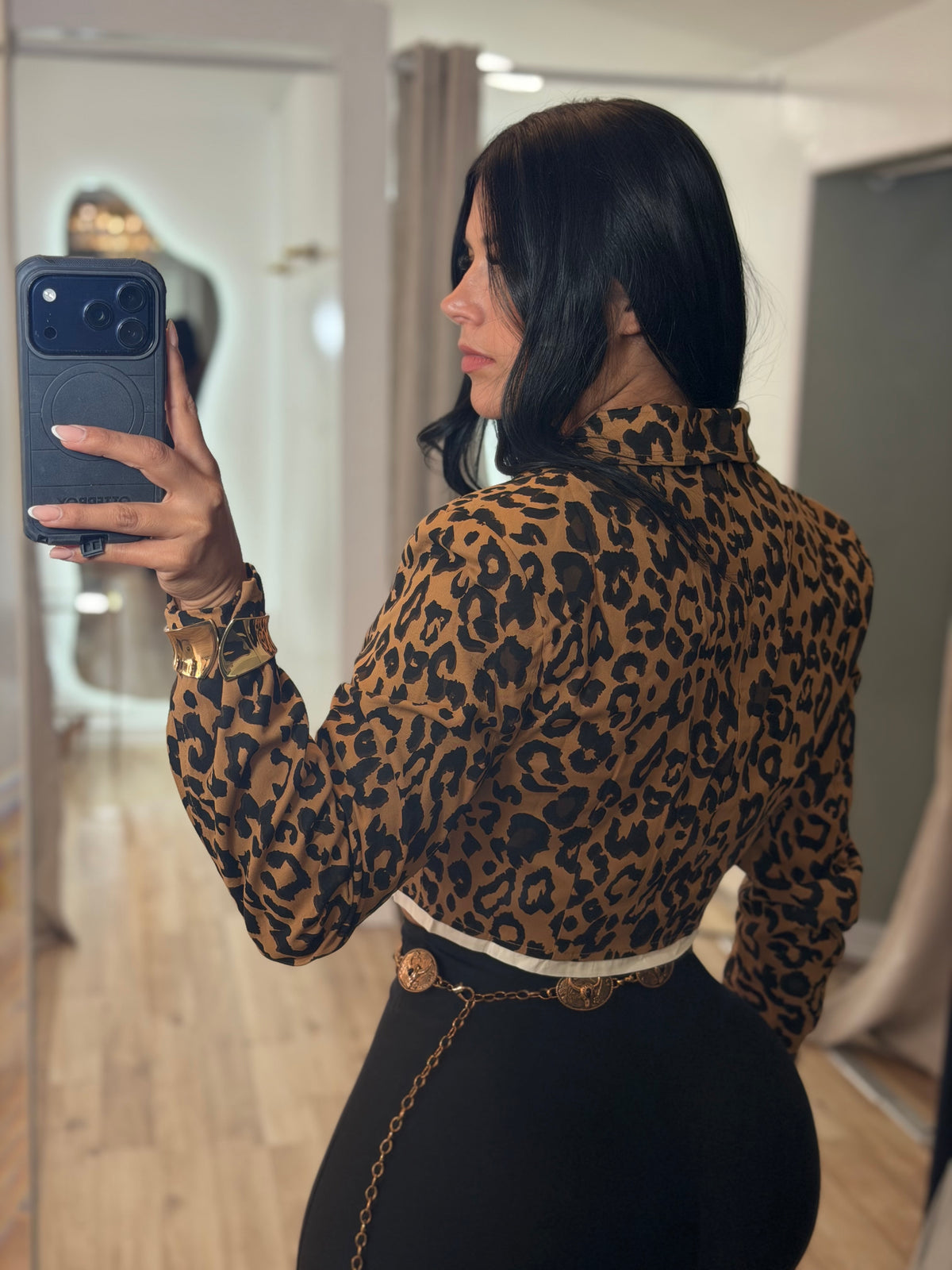 Animal print blazer