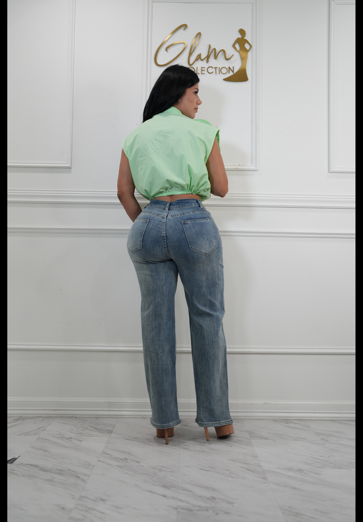 Heart jeans strech