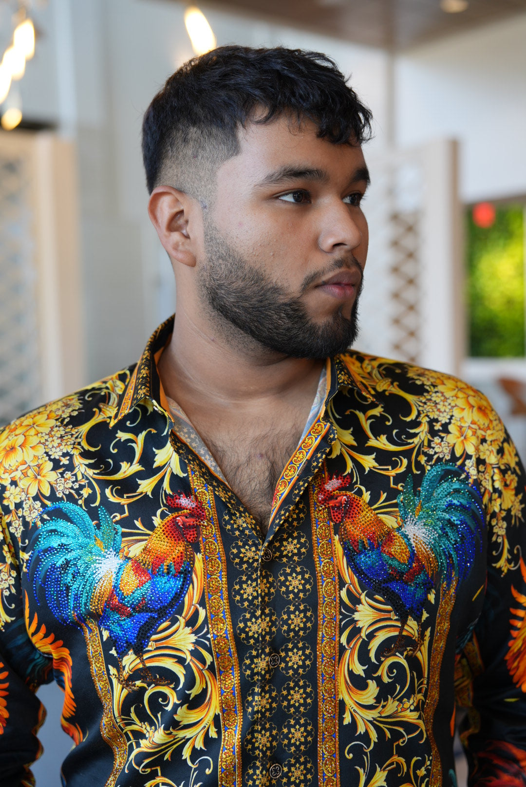 El gallo rhinestone shirt (slim fit)