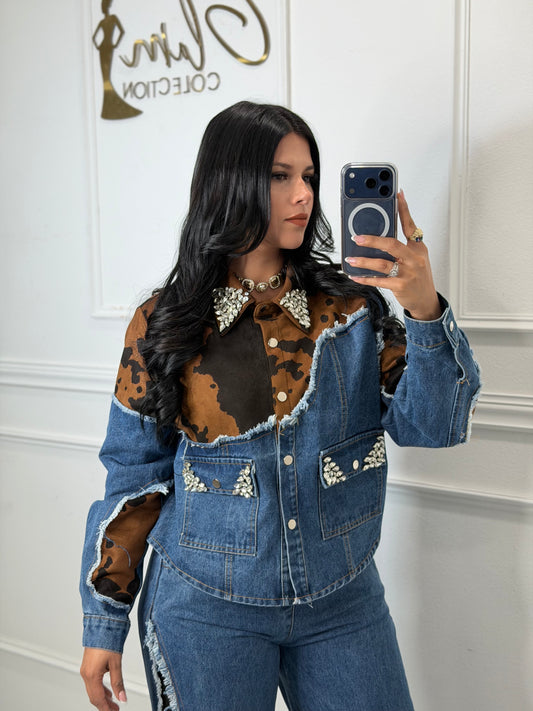 Denim set cow no incluye el cinto