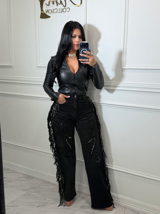 Nodal black jeans (stretch)