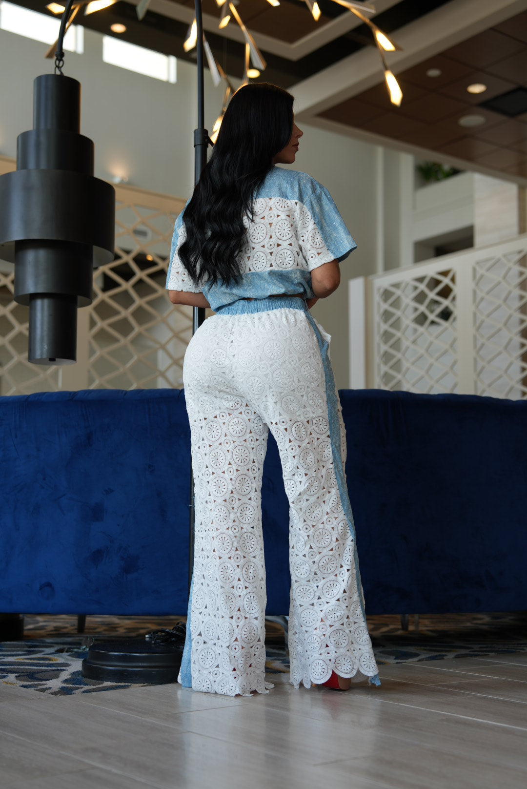 Diamante lace set