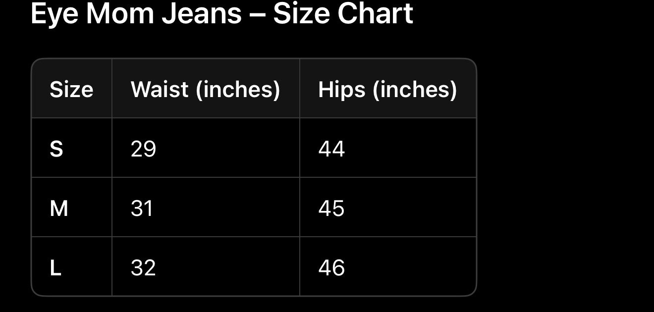 Eye mom jeans