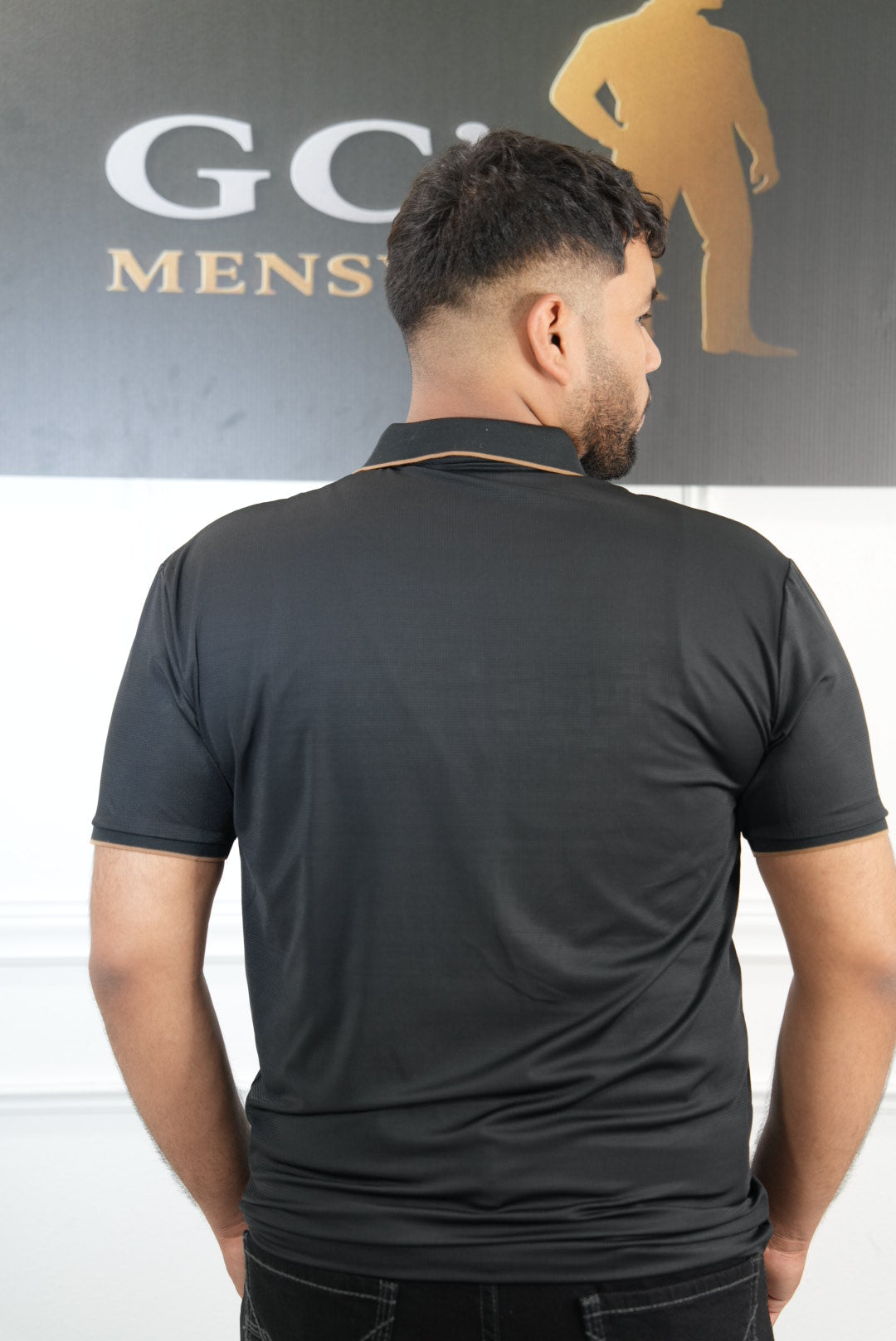 Black rhinestone polo(dry-fit)