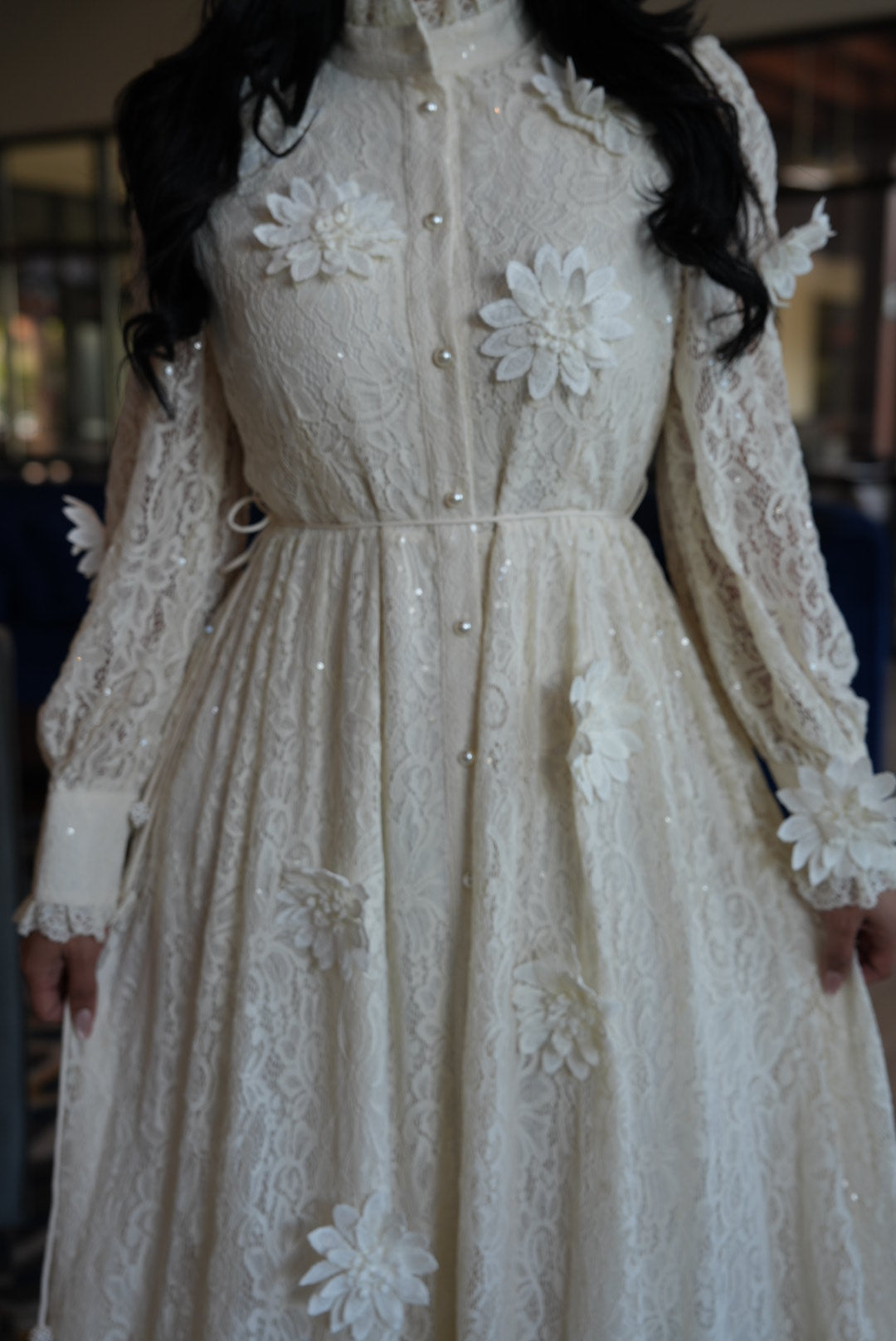 Fatima peach\ivory maxi